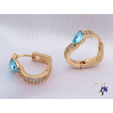 Ervina antiallergén kék kristályköves fülbevaló-18K fülbevaló