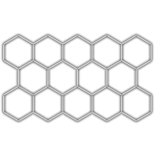 Escape6 Komplett LED hatszögletű lámpa, fehér, 4500 K, 14 elem, 420×238 cm világítás