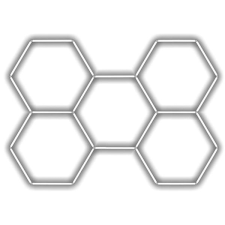 Escape6 Komplett LED hatszögletű lámpatest fehér 6500 K, 5 elem 238 ×168 cm világítás