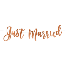  Esküvői banner – Just Married – Rose Gold party kellék