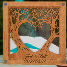  Esküvői homokceremónia gravírozott életfa, homoköntő dekorációs kellék