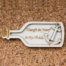  Esküvői köszönőajándék - palackba zárt horgony hűtőmágnes