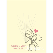  Esküvői vendégkönyv, ujjlenyomatfa dekorációs kellék