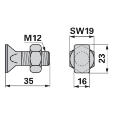 ESM Rögzítőcsavar 00606810 - M12 x 35 mm autóalkatrész