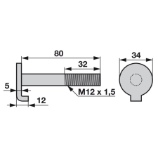 ESM Rögzítőcsavar 00627304 - M12 x 80 mm autóalkatrész