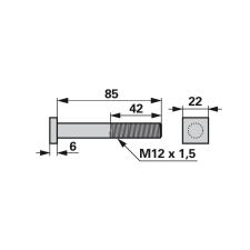 ESM Rögzítőcsavar 00627409 - M12 x 85 mm autóalkatrész