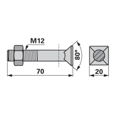 ESM Rögzítőcsavar 00630403 - M12 x 70 mm autóalkatrész