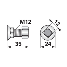 ESM Rögzítőcsavar csomag 00228222 - M12 x 35 mm (10 db) autóalkatrész