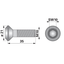 ESM Rögzítőcsavar csomag 00630501 - M10 x 35 mm (10 db) autóalkatrész