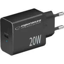 Esperanza Quick Power Charger USB-C Hálózati töltő Adapter 20W - Fekete ( ) mobiltelefon kellék