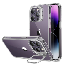 ESR Apple iPhone 14 Pro Max, Szilikon tok, közepesen ütésálló, légpárnás sarok, kitámasztóval, ESR Classic Hybrid Stash Stand, átlátszó tok és táska