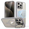 ESR Classic Hybrid Case with Stash Stand (HaloLock), Compatible with iPhone 15 Pro Max, Clear Grey tok
