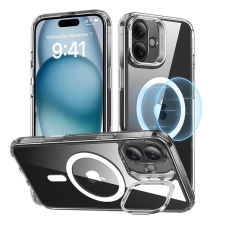 ESR Classic Hybrid HaloLock hátlaptok kitámasztóval Apple iPhone 16 Plus átlátszó tok és táska