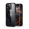 ESR HYBRID HALOLOCK szilikon telefonvédő (ütésállóság, légpárnás sarok, MagSafe + képernyővédő üveg) ÁTLÁTSZÓ/FEKETE (GP-162544)