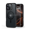 ESR HYBRID HALOLOCK szilikon telefonvédő (ütésállóság, légpárnás sarok, MagSafe, matt + képernyővédő üveg) FEKETE (GP-163429)