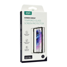 ESR SCREEN SHIELD képernyővédő üveg (2.5D, íves, karcálló, 0.3mm, 9H + felhelyezést segítő keret) ÁTLÁTSZÓ Samsung Galaxy S23 Ultra (SM-S918) mobiltelefon kellék
