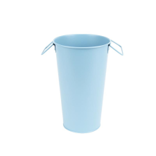 Esschert Design Fém váza, 1,2 literes, világoskék, 18 cm kerti tárolás