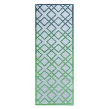 Esschert Design Geometria mintás kétoldalú kültéri szőnyeg, zöld, 197 x 72 cm lakástextília