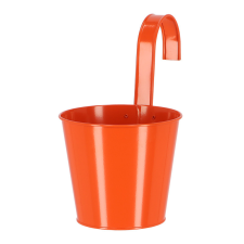 Esschert Design Korlátra akasztható kampós virágcserép, 16 cm átmérőjű, narancssárga kerti tárolás