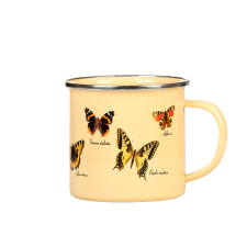 Esschert Design Pillangós zománc bögre, 0,49 literes bögrék, csészék