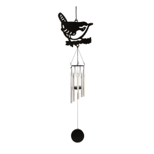 Esschert Design Szélcsengő, fekete madaras mintával, 82,5 cm, A kerti dekoráció
