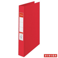ESSELTE Gyűrűs könyv, 2 gyűrű, 42 mm, A4, PP/PP, Esselte Standard, Vivida piros (14451) gyűrűskönyv
