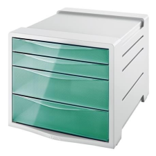 ESSELTE Irattároló, műanyag, 4 fiókos, ESSELTE "Colour`Breeze", áttetsző zöld irattartó