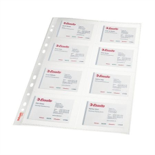 ESSELTE Névjegytartó genotherm, lefűzhető, A4, 105mikron, víztiszta, 16 férőhelyes, ESSELTE, 10db/cs lefűző