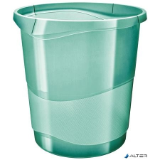 ESSELTE Papírkosár, 14 liter, ESSELTE "Colour' Ice", áttetsző zöld szemetes