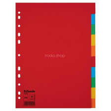 ESSELTE Regiszter, karton, A4, 10 részes, ESSELTE &quot;Economy&quot;, színes regiszter és tartozékai