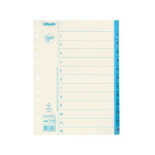 ESSELTE Regiszter, karton, A4, 1-12, ESSELTE, fehér (E56117) regiszter és tartozékai