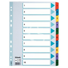 ESSELTE Regiszter, laminált karton, A4, 1-10, ESSELTE "Mylar" kreatív papír