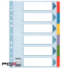 ESSELTE Regiszter, laminált karton, A4, 6 részes, ESSELTE "Mylar", színes