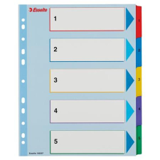 ESSELTE Regiszter, laminált karton, A4 maxi, 1-5, újraírható, ESSELTE regiszter és tartozékai