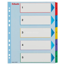 ESSELTE Regiszter, laminált karton, A4 maxi, 1-5, újraírható, ESSELTE regiszter és tartozékai