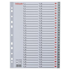 ESSELTE Regiszter, műanyag, A4, 1-54, ESSELTE, szürke regiszter és tartozékai