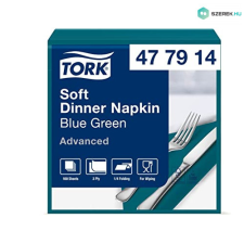 Essity GmbH szalvéta Soft Dinner 3r., 39X39, KÉKESZÖLD, 100db/csg, 12csg/# higiéniai papíráru