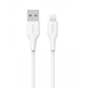 eSTUFF Infinite Super Soft USB Type-A apa - Lightning apa Adat és töltő kábel - Fehér (2m) (ES601270)