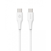 eSTUFF Infinite Super Soft USB Type-C apa - USB Type-C apa Adat és töltő kábel - Fehér (0.5m) (ES604070)