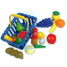  Ételkosár műanyag élelmiszerek gyermekjáték kiskonyhához - citromsárga konyhakészlet