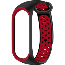 Eternico Sporty Xiaomi Mi band 5 / 6 / 7 - solid black and red okosóra kellék