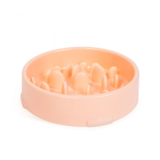 [] Etetőtál - habzsolásgátlóval - rózsaszín kutyatál