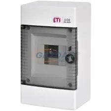 ETI 001100140 ECT4PT DIDO-E 1x4 modulos elosztó szekrény, falra szerelhető, átlátszó ajtó villanyszerelés