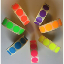. Etikett, 20 mm kör, 1000 etikett/tekercs, fluo piros (ISCK20P) etikett