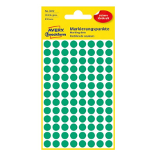  Etikett AVERY 3012 jelölőpont 8mm zöld 416 db/csomag etikett