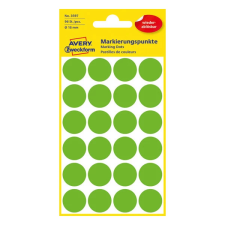  Etikett AVERY 3597 öntapadó jelölőpont zöld 18mm 96 jelölőpont/csomag etikett