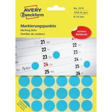  Etikett címke, o18mm, jelölésre, 24 címke/ív, 44 ív/doboz, Avery kék etikett
