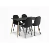  Étkező garnitúra 1 + 4, fekete ADRIA asztal 120x80 cm + fekete ASTI bársonyszék fekete lábakkal