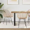  Étkezőszék 2 pcs Rattan és Vas Természetes 57 x 55 x 85 cm