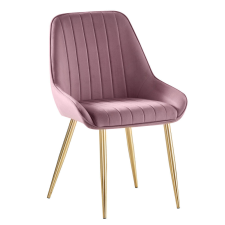  Étkezőszék, rózsaszín Velvet anyag/gold króm-arany, PERLIA bútor